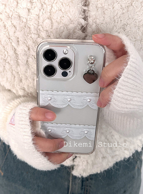 韩国ins小众温柔少女心白色蕾丝软壳适用于iphone16promax/15pro/14promax苹果17/13/12全包手机保护套透明
