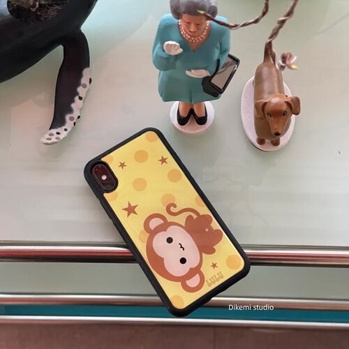 Y2K亚萌可爱星星波点小猴手机壳