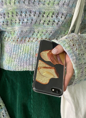 韩国ins小众欧尼同款黄油面包透明软壳适用苹果16pro手机壳iphone17/15promax/14保护套16promax软