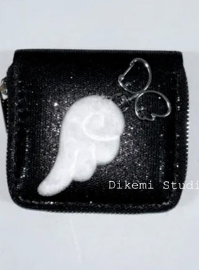 韩国ins小众博主同款可爱少女心白色天使翅膀车钥匙扣包包挂件潮