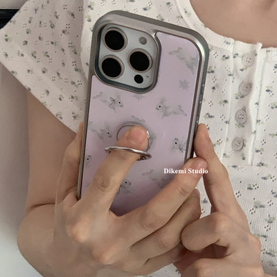 韩国小众高级感粉色兔子手机壳