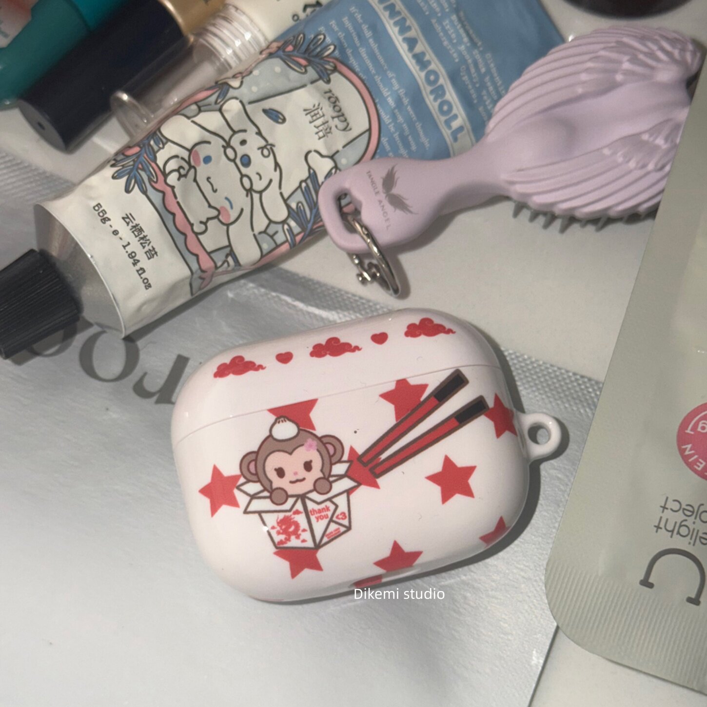 韩国ins小众设计Y2K卡通星光猴子适用airpods4/3无线蓝牙菲林耳机套苹果airpods pro3/2硬保护壳