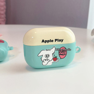 韩风ins小众软萌治愈可爱卡通音乐狗狗菲林适用airpods4 3硬保护壳 2无线蓝牙耳机套苹果airpods pro2