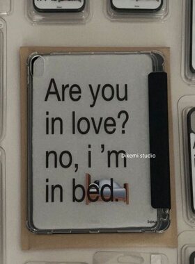 韩国小众ins趣味英文带笔槽ipad11/10/9平板电脑保护壳支架air7适用苹果ipad pro保护皮套A16防摔软壳M3