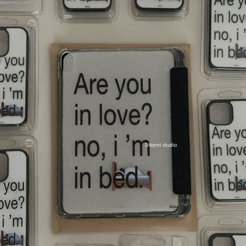 趣味英文苹果ipad保护壳带笔槽