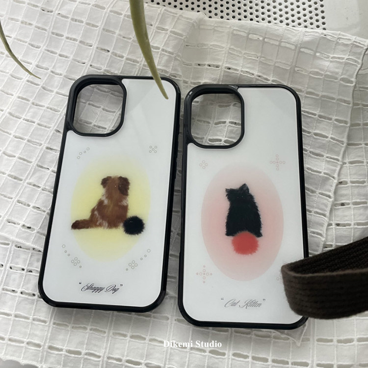 韩国ins小众甜酷涂鸦猫咪手机壳