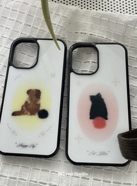 韩国ins小众甜酷涂鸦猫咪17pro手机壳适用iphone16promax苹果15promax/13/12/11全包14pro手机保护套