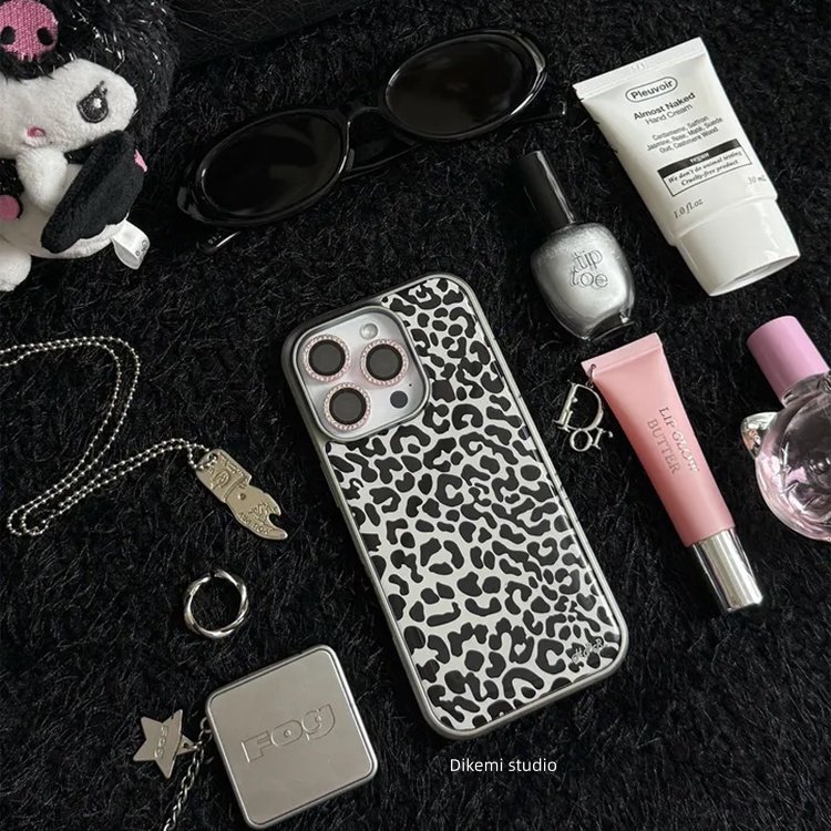 韩国ins小众Y2K甜酷百搭黑白豹纹手机壳适用iphone16promax苹果17promax1/3/12/14全包15pro手机保护套