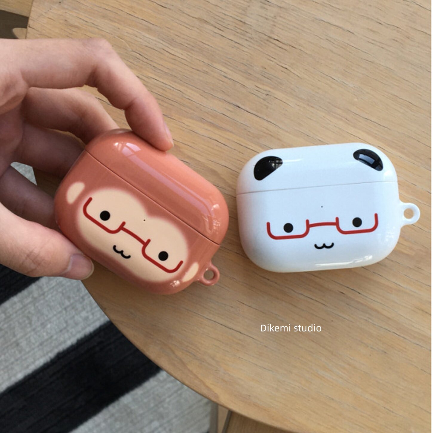 韩系ins小众Y2K软萌可爱表情眼镜熊猫小猴猴适用airpods4/3无线蓝牙菲林耳机套苹果airpods pro3/2硬保护壳