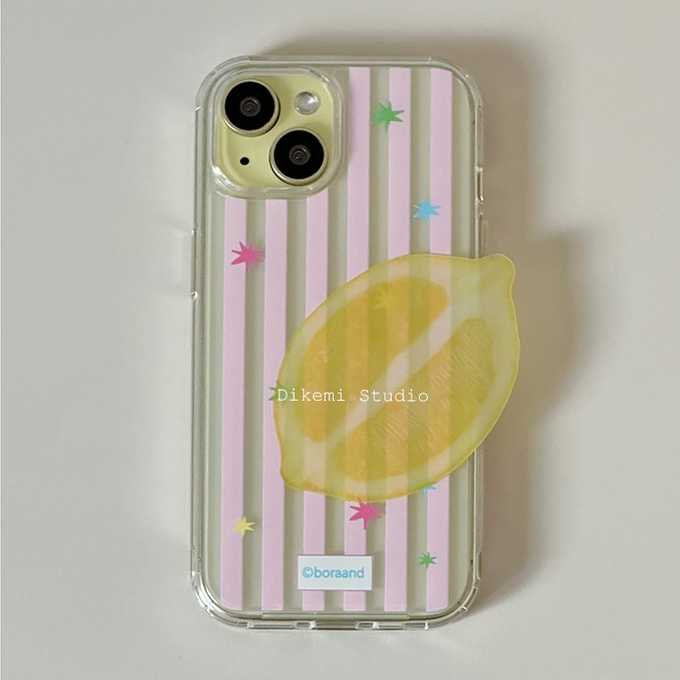 韩国ins风多巴胺少女心粉条纹彩色星芒透明软壳适用iPhone16promax苹果15promax/14/13/12/11手机保护套