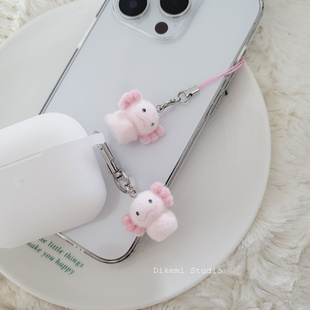 韩系ins小众可爱粉色六角龙车钥匙扣包包手机挂件个性手机链