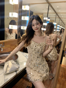 小众修身 高级感法式 显瘦纯欲短裙子 新款 性感吊带连衣裙女2023春季