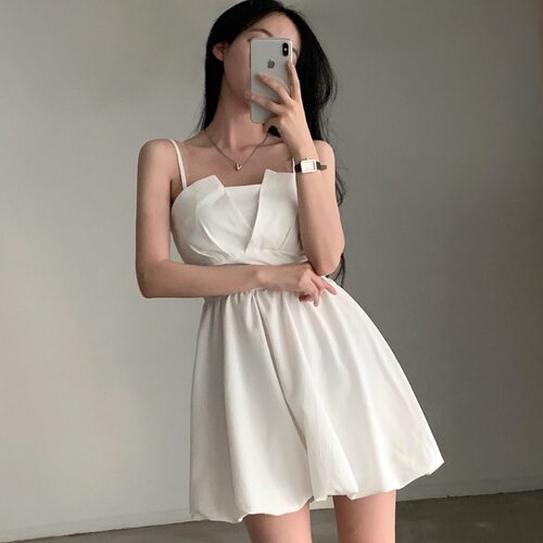 韩国chi夏季小众法式少女连衣裙