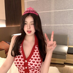 纯欲甜美女装主播服装女直播衣服清纯上镜显胸大气质短款针织上衣
