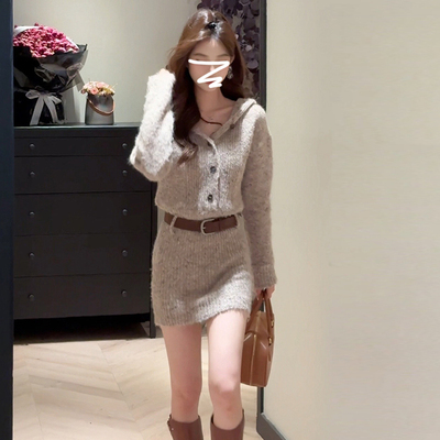 高级感小个子毛衣连裙女20