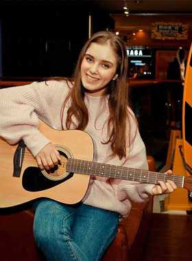 YAMAHA雅马哈吉他初学者f310 f600民谣圆角缺角电箱男女入门41寸