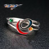 圆环月牙开口戒指魂欧布伽古拉奥特曼手链电镀滴胶男女指环饰品