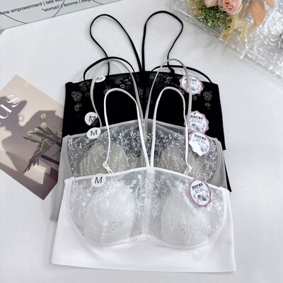 兔耳朵杯蕾丝美背裹胸无痕内衣