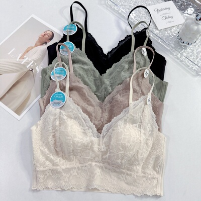 蕾丝水晶杯美背裹胸兔耳朵内衣