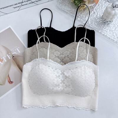 立体蕾丝无痕抹胸固定杯美背裹胸