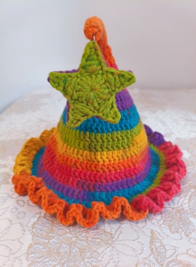 手工编织diy自制材料包毛线钩针可爱星星帽子围巾公主精灵帽艳湫