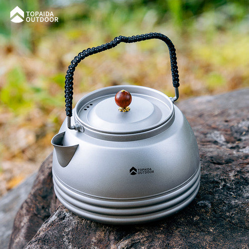 纯钛户外烧水壶便携收纳泡茶壶