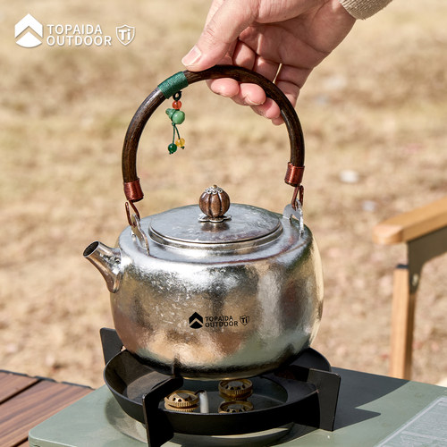 纯钛户外便携提梁烧水煮茶壶