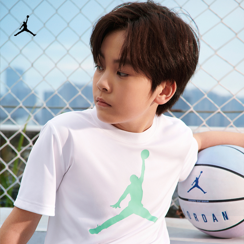 Jordan官方耐克男童DRI-FIT幼童速干T恤夏季舒适圆领HA2892
