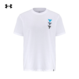 安德玛官方UA Rock强森女子训练运动高克重短袖T恤1385942