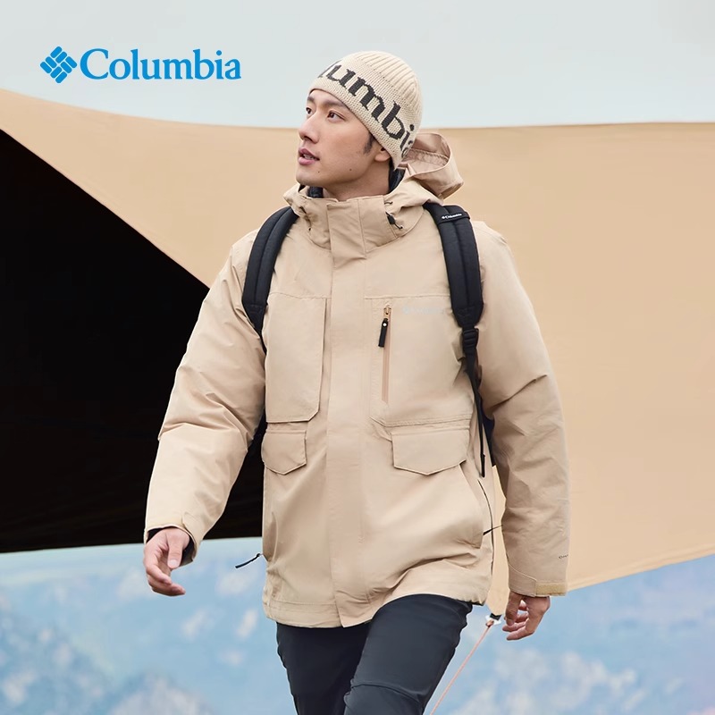 哥伦比亚秋冬户外男防水热能鹅绒内胆三合一冲锋衣XE9603/WE5602