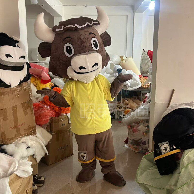 野牛卡通人偶服装人穿表演服装牦牛宣传道具服饰牛宝宝成人行走服