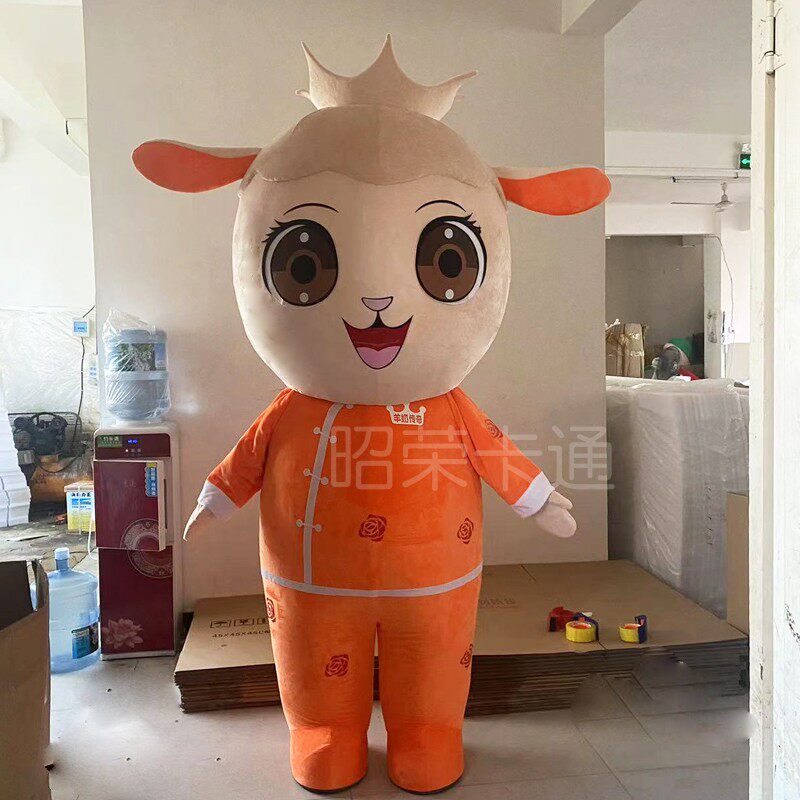 山羊羚羊卡通服装绵羊行走人偶生肖羊宣传演出玩偶服全身套头定制