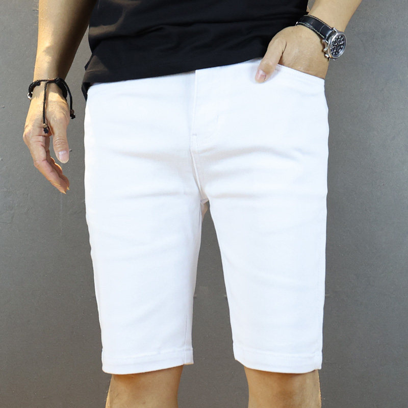2020修身牛仔短裤男大码高弹力五分裤夏季休闲中裤6分运动马裤子
