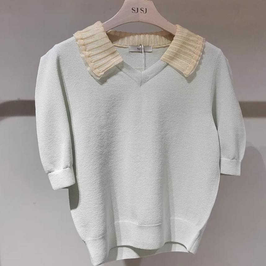 潮流直邮  韩国专柜代购 SJSJ 25夏 翻领针织衫SJ2F5KTO047W