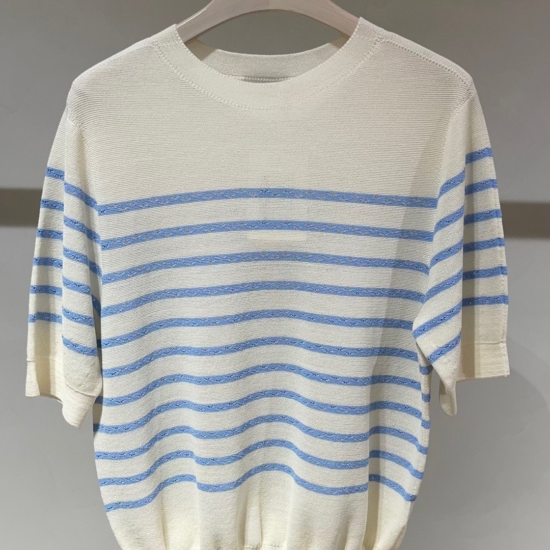 潮流直邮  韩国SJSJ专柜 25夏 条纹短袖针织衫 SJ2F3KTO026WP