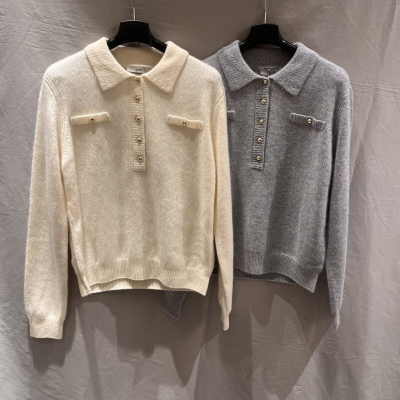 潮流直邮 SJSJ 韩国代购 2025秋 翻领针织衫 SJ2FA-KTOQ55W