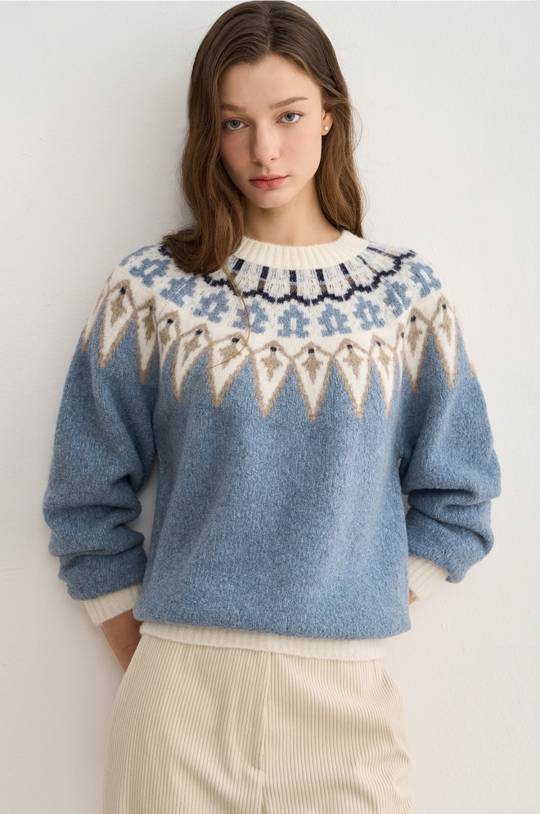 潮流直邮 韩国SJSJ正品 25冬 圆领针织衫 SJ2FBKTO504W