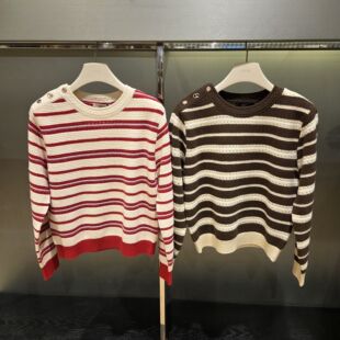 2nd 奥蔻 25冬 O22FBKTO745W 潮流直邮 条纹圆领针织衫 韩国