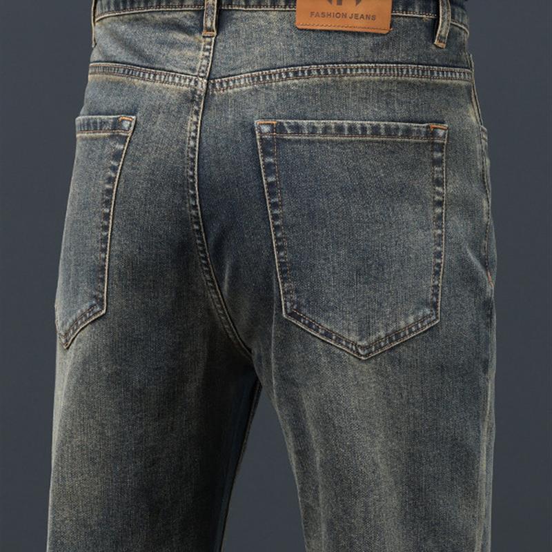 香港高端品质男士牛仔裤2025秋季新款修身直筒中青年商务休闲长裤