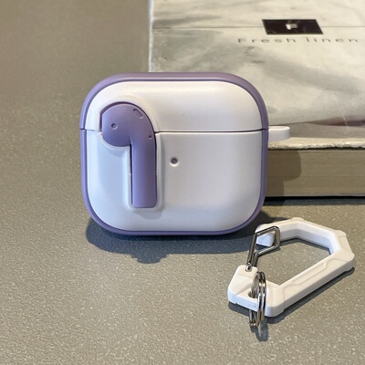 创意炫彩耳机壳适用苹果airPods4代2024款无线蓝牙耳机保护套airPods1235代防摔airPodspro2新款