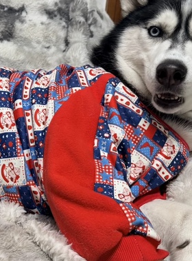 宠物狗新过年喜庆中大型犬拉布拉多萨摩耶边牧护肘关节防磨损衣服