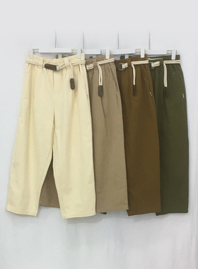 纯棉秋季休闲裤女舒适裤松紧腰裤子大码宽松百搭萝卜裤310052