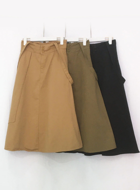 秋季新款原创设计纯棉半身裙女装半裙休闲文艺A字裙子36265