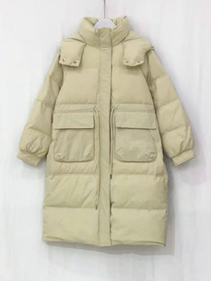 冬季新款中长款羽绒服女面包服纯色宽松休闲外套棉服森系保暖