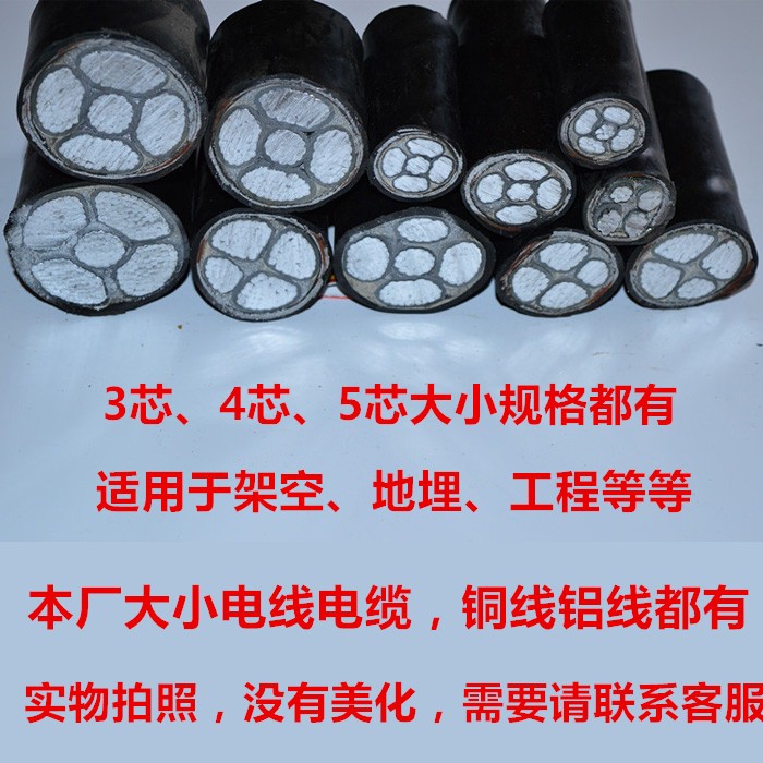 国标铝线2芯16电线10平方3芯25三相四线35电缆线50 70户外护套线