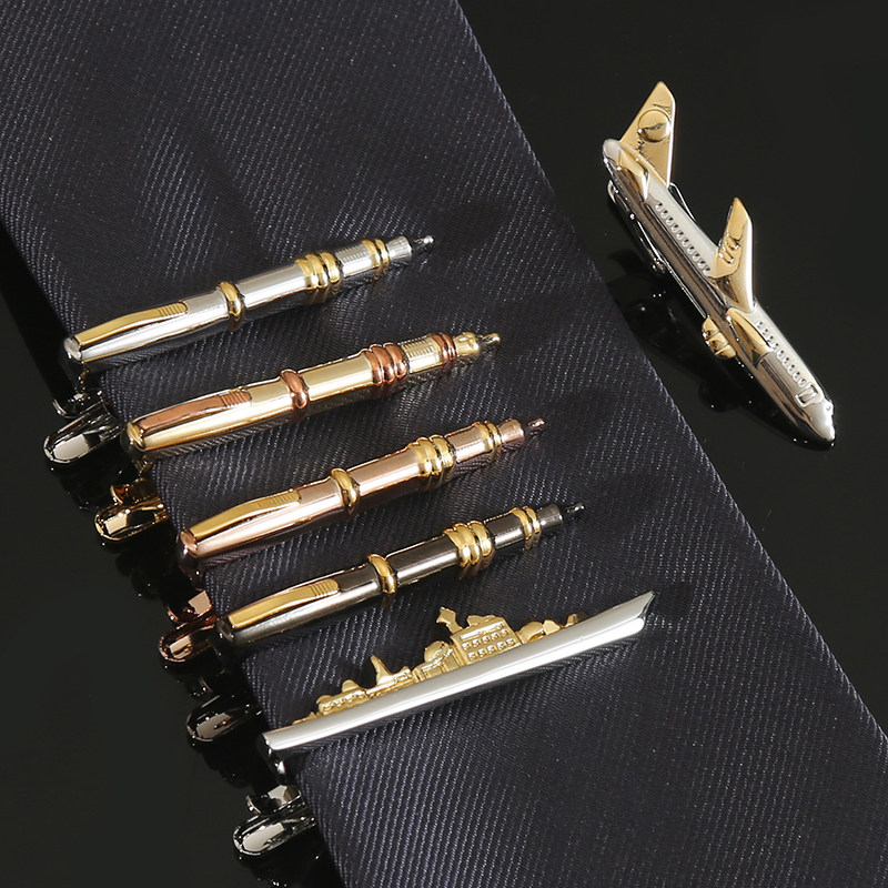 男士金色银色领带夹百搭正装休闲结婚男女别针韩版造型领夹时尚