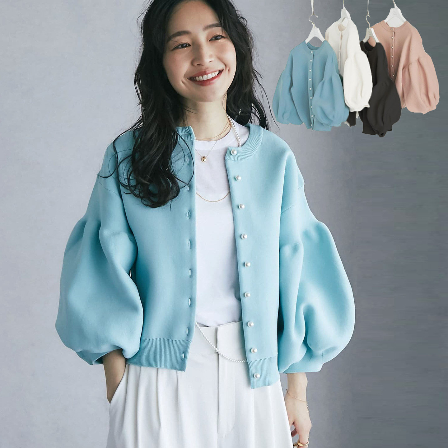 灯笼袖上衣女短款外套高级感日系图片