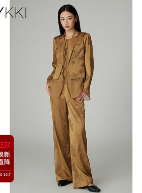 艾维新中式刺绣提花女款两件套