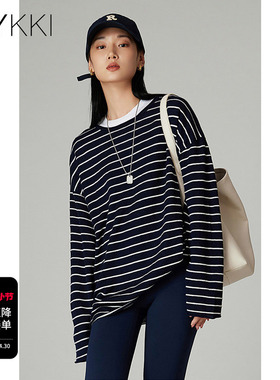 IVYKKI艾维条纹毛针织衫宽松百搭休闲长袖小上衣女2026年秋季新款