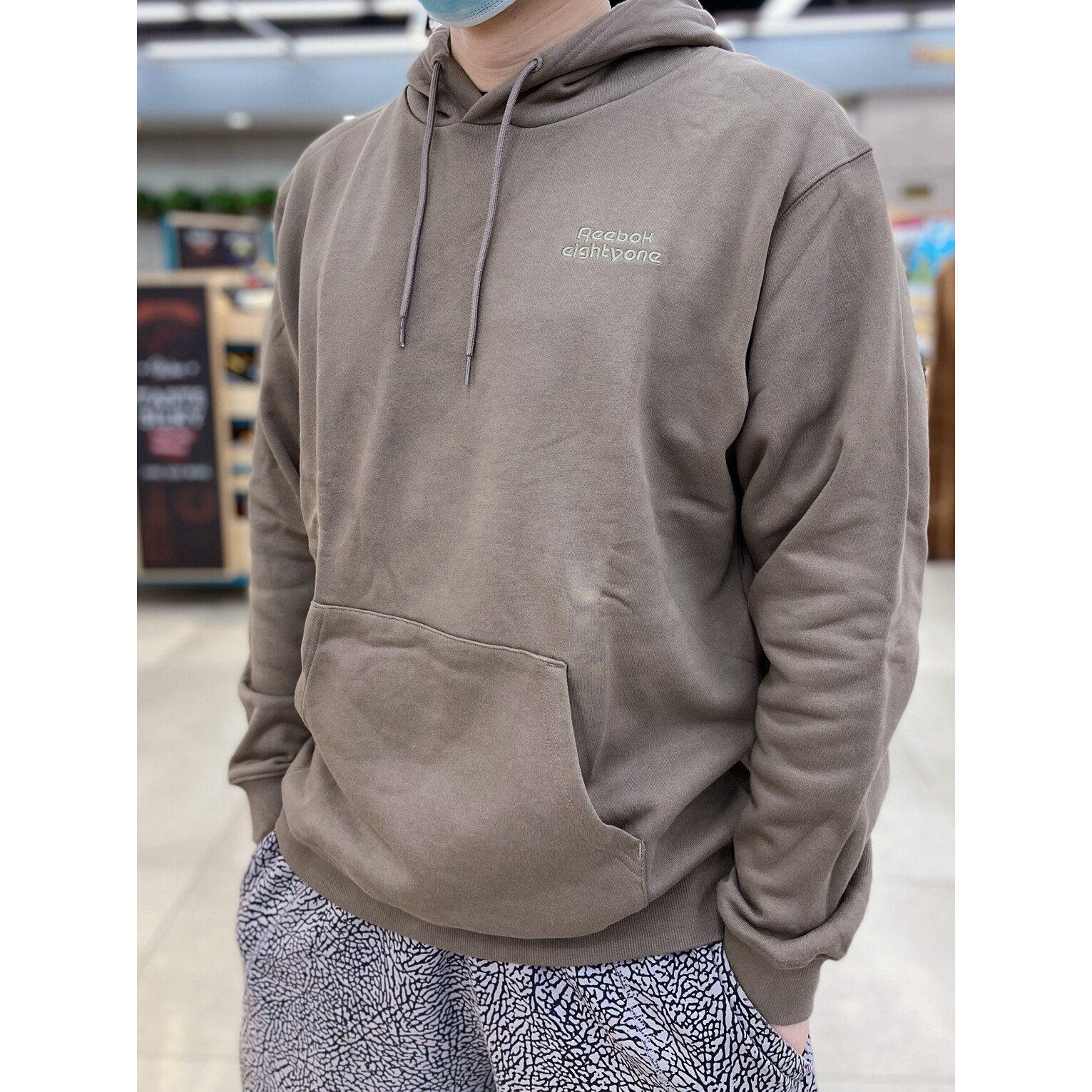 锐步Reebok 81联名 刺绣大LOGO运动连帽卫衣套头衫 H23192 H23193